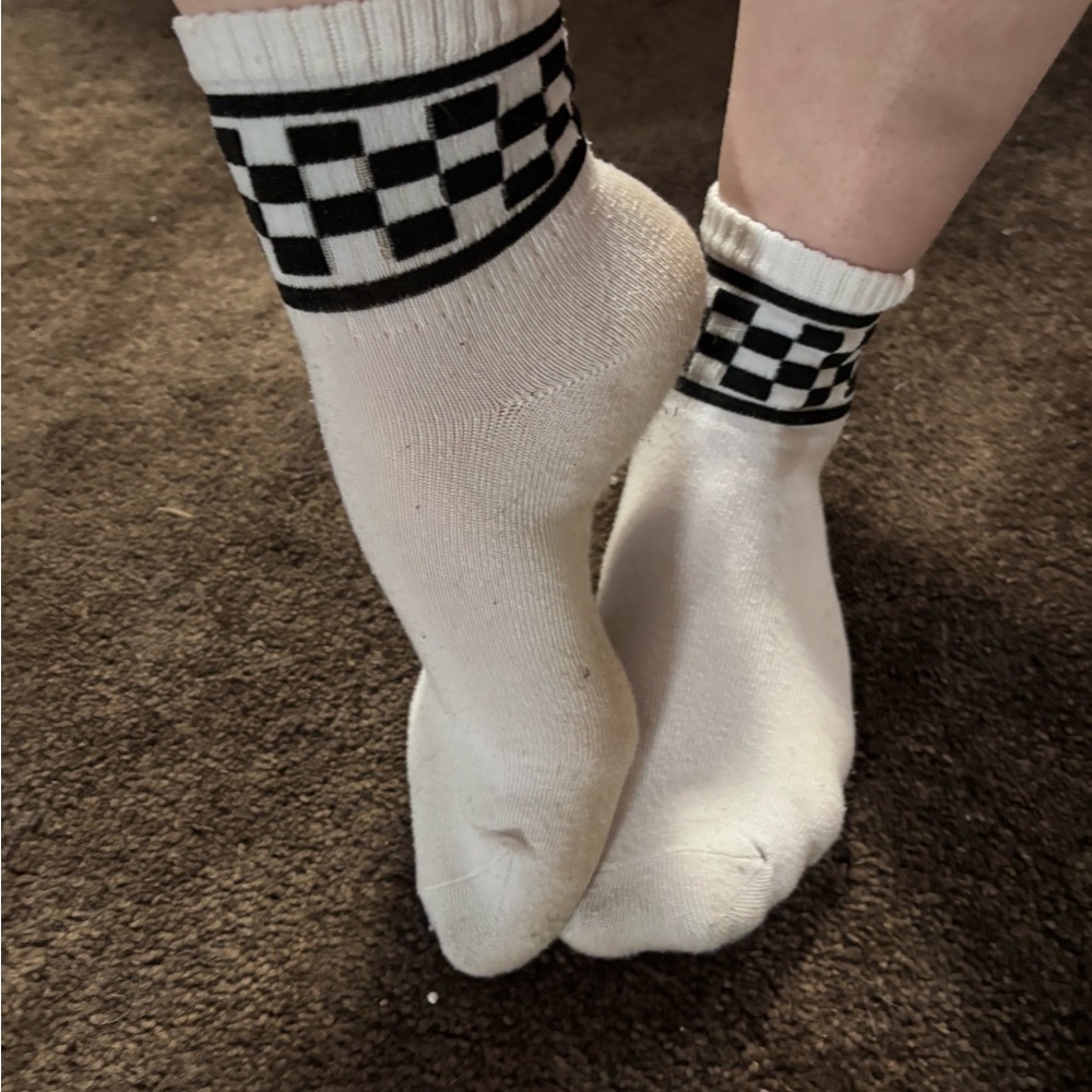 Classic Checker Crew Socks - White and Black NWT never WORN